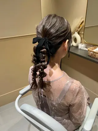 セミロング ヘアアレンジ 🫧tomoka 透明感カラー🫧のヘアスタイル