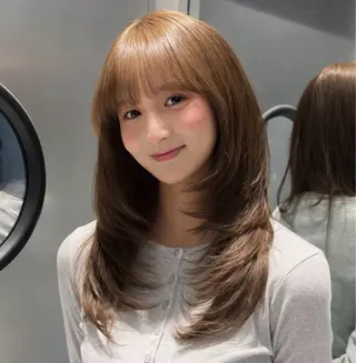 ロング 巻田匠海 透明感韓国ヘアのヘアスタイル
