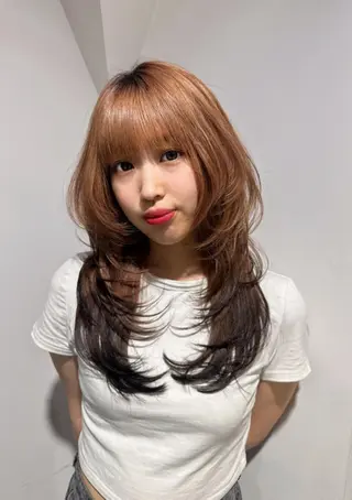 ロング カラー レイヤー×顔周り/ 髪質改善/川上京香のヘアスタイル