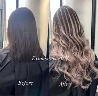 ロング カラー シールエクステ特化 ハイトーン、NANAのヘアスタイル
