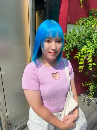 セミロング カラー ホワイト系はお任せ /ブリーチ/店長岩崎のヘアスタイル