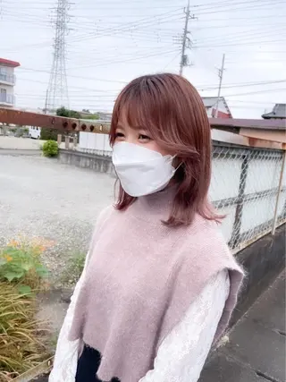 ミディアム カラー 堀谷 彩花のヘアスタイル