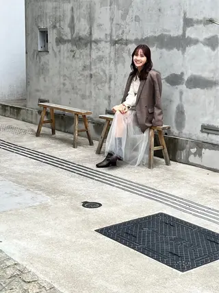ミディアム カラー パーマ ヘアアレンジ メンズ 堀井 凌平のヘアスタイル