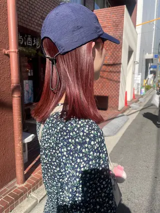 ミディアム カラー さの あやねのヘアスタイル