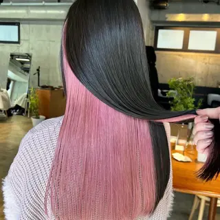 ロング カラー AIN.ANLY 明治神宮前所属・ムツキ/品のある 艶カラー/縮毛矯正のヘアスタイル