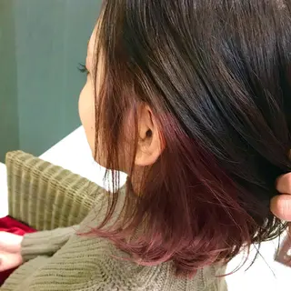ミディアム カラー ママ美容師 *ヒマワリのヘアスタイル