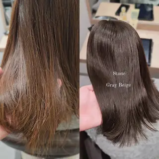 ミディアム カラー 縮毛矯正をしている人 のためのカラーのヘアスタイル