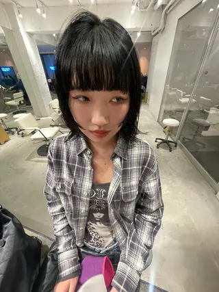 ミディアム カラー スパイラルパーマ 🌐hina⭐️のヘアスタイル