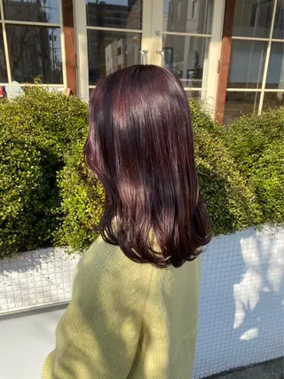 セミロング カラー ヘアアレンジ 💠艶髪うるうる🫧 髪質改善ストレートのヘアスタイル