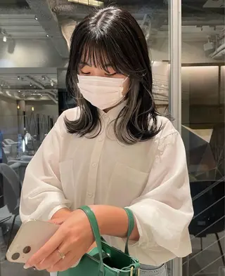 ミディアム カラー 透明感カラー/パーマ オレンジmiyo⭐️のヘアスタイル