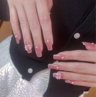 ネイル Shis_🦄shi 韓国風キラキラネイルのネイルデザイン