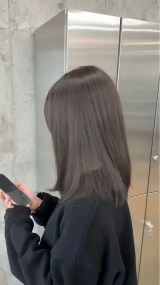 ミディアム カラー 高橋大樹/グレージュ 透明感/髪質改善のヘアスタイル