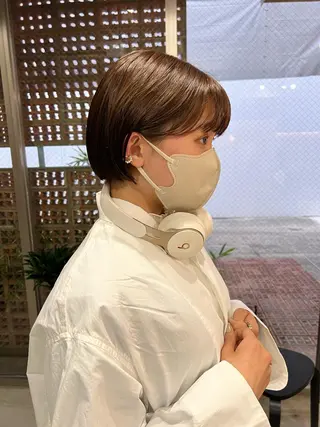 ショート カラー ボブパーマコテ巻き風 パーマNo1深江秀平のヘアスタイル