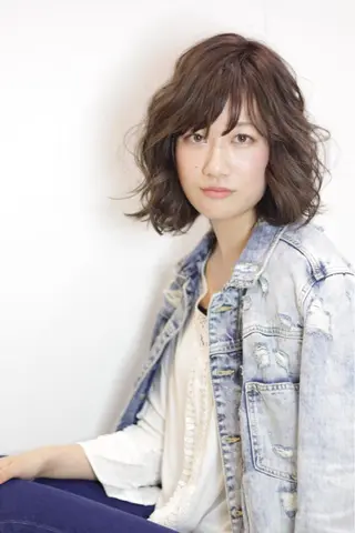 ミディアム カラー パーマ 店長 小池アキトのヘアスタイル