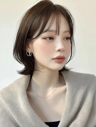 ミディアム カラー 林 朱里のヘアスタイル