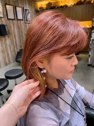 ミディアム カラー 今枝莉菜 上品なツヤカラーのヘアスタイル