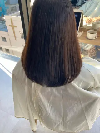 セミロング ✨色持ちの良い艶 カラー✨蟹江真世のヘアスタイル