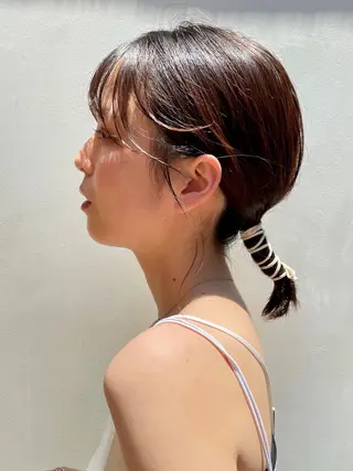 ミディアム ヘアアレンジ カラー newi 川崎店のヘアスタイル