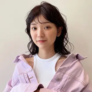 ミディアム パーマ k-two 天王寺♡ honokaのヘアスタイル