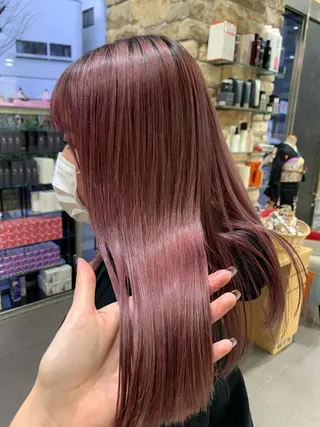 ミディアム カラー 海外girl🤎 透明感ベージュmaoのヘアスタイル