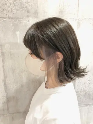 ミディアム カラー 興津/韓国レイヤー ダブルカラー美髪縮毛のヘアスタイル