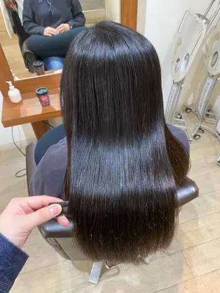 ロング パーマ 縮毛矯正とレイヤー カット/杉村凜汰郎のヘアスタイル