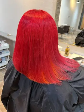 ミディアム カラー ヘアカラー&縮毛矯正 STAR☆RIVERのヘアスタイル