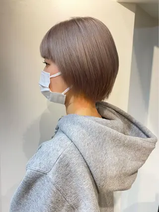 ショート カラー ブリーチなしベージュ カラー✨Takeのヘアスタイル