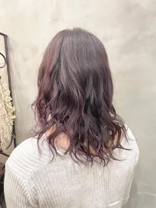 ミディアム カラー ヘアアレンジ 【ピンク/韓国ヘア/ ヘアセット】亜海のヘアスタイル