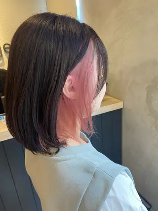 ミディアム ブリーチなし透明感 カラー✨山仲絢圭のヘアスタイル