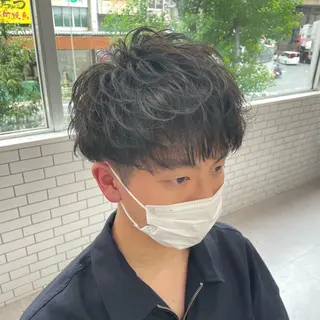 ショート パーマ メンズ 中崎町メンズパーマ/ シャドウ/山下拓実のヘアスタイル