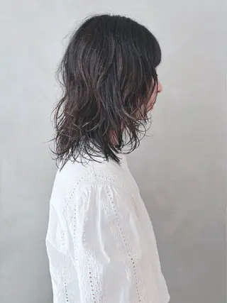 ミディアム パーマ ボブ/ゆるふわ ボブパーマ/とういのヘアスタイル