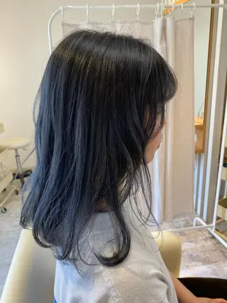 セミロング カラー 酸性ストレート/ブリ ーチなしWカラー河本のヘアスタイル
