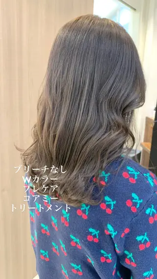 セミロング カラー 似合わせカラー/艶 髪質改善/ヨシザキのヘアスタイル