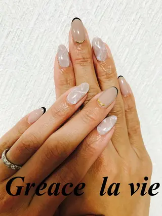 ロング カラー パーマ ヘアアレンジ キッズ ネイル マツエク・マツパ Greace la vie所属・Greace  la vieのネイルデザイン