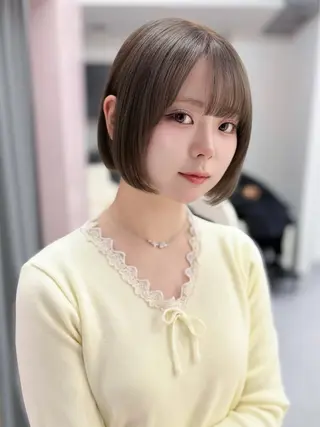 ショート カラー ヘアアレンジ 縮毛矯正🤍 盛れるボブ/ひかりのヘアスタイル