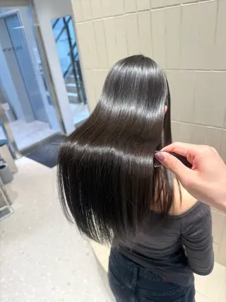 ロング パーマ ヘアアレンジ 縮毛矯正/髪質改善/ ブリーチ毛/木元渓太のヘアスタイル