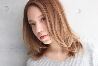 ミディアム ＆-HAIR佐藤 ゆいモデル募集中のヘアスタイル