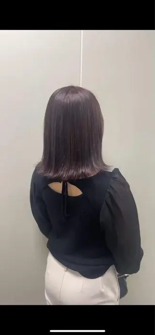 ミディアム カラー Agu peachのヘアスタイル