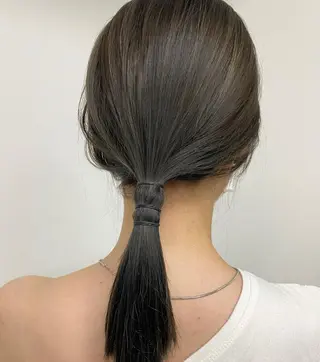 セミロング カラー ヘアアレンジ ニュアンスヘア🌔 nanakoのヘアスタイル