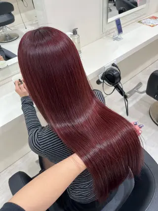 カラー 🍒ブリーチなし🍒 暖色🍒ユウナのヘアスタイル
