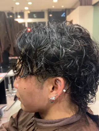 ミディアム パーマ メンズ ri kuのヘアスタイル
