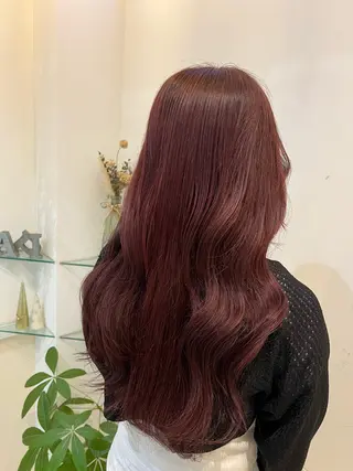 ロング カラー ブリーチしない暖色 カラー🥀杉 優菜のヘアスタイル
