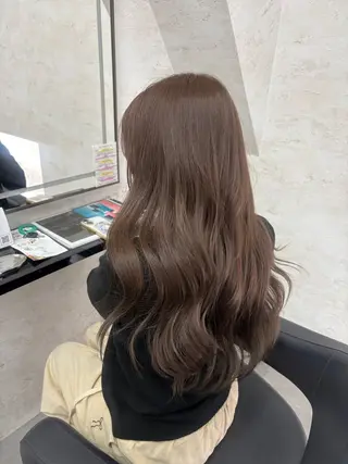 ロング カラー ブリーチなしカラー ダブルカラーエクステのヘアスタイル