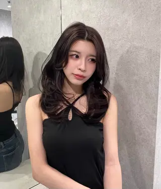 セミロング misaki 💖 美髪矯正/韓国ボブのヘアスタイル