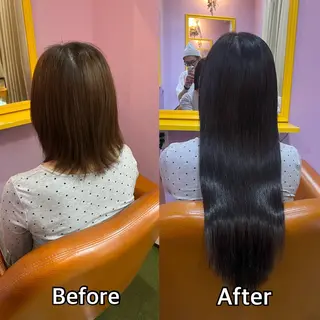 ロング シール+ちび編み込み エクステ梅田🐨のヘアスタイル