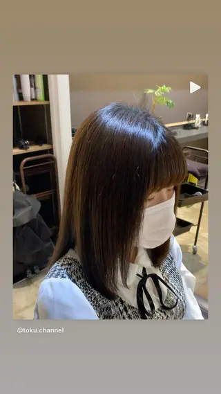 ミディアム トクシ ーのヘアスタイル