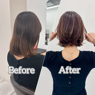 ミディアム カラー ブリーチなし/レイヤ ー特化🌈Tommyのヘアスタイル