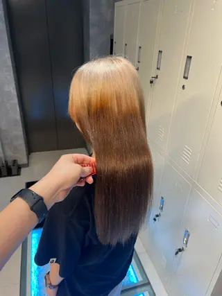 セミロング カラー 👑垢抜け韓国ヘア ハッシュカット唯澄のヘアスタイル