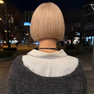 ショート ボブ/ハイトーン/ 岡山駅/別曽遥也のヘアスタイル